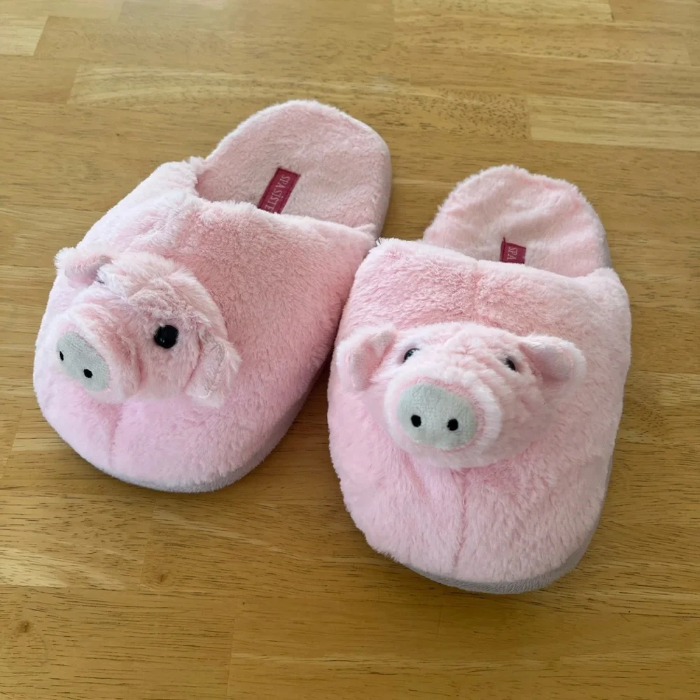 Plush piggy slippers - Picture 2 of 9